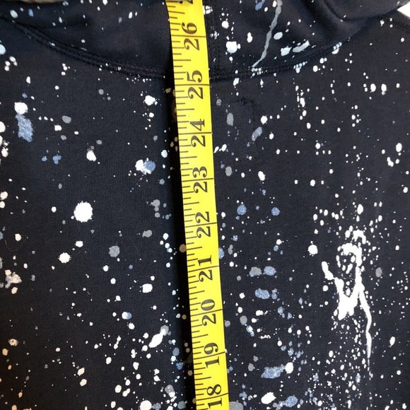 Abercrombie & Fitch Mens Large Blue White Paint Splatter Pullover Hoodie Art Y2K - Picture 15 of 15